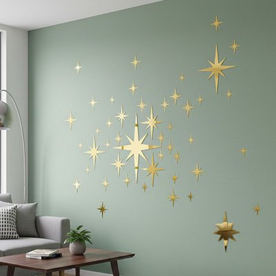 Autocollant mural doré peut placer comme on veut