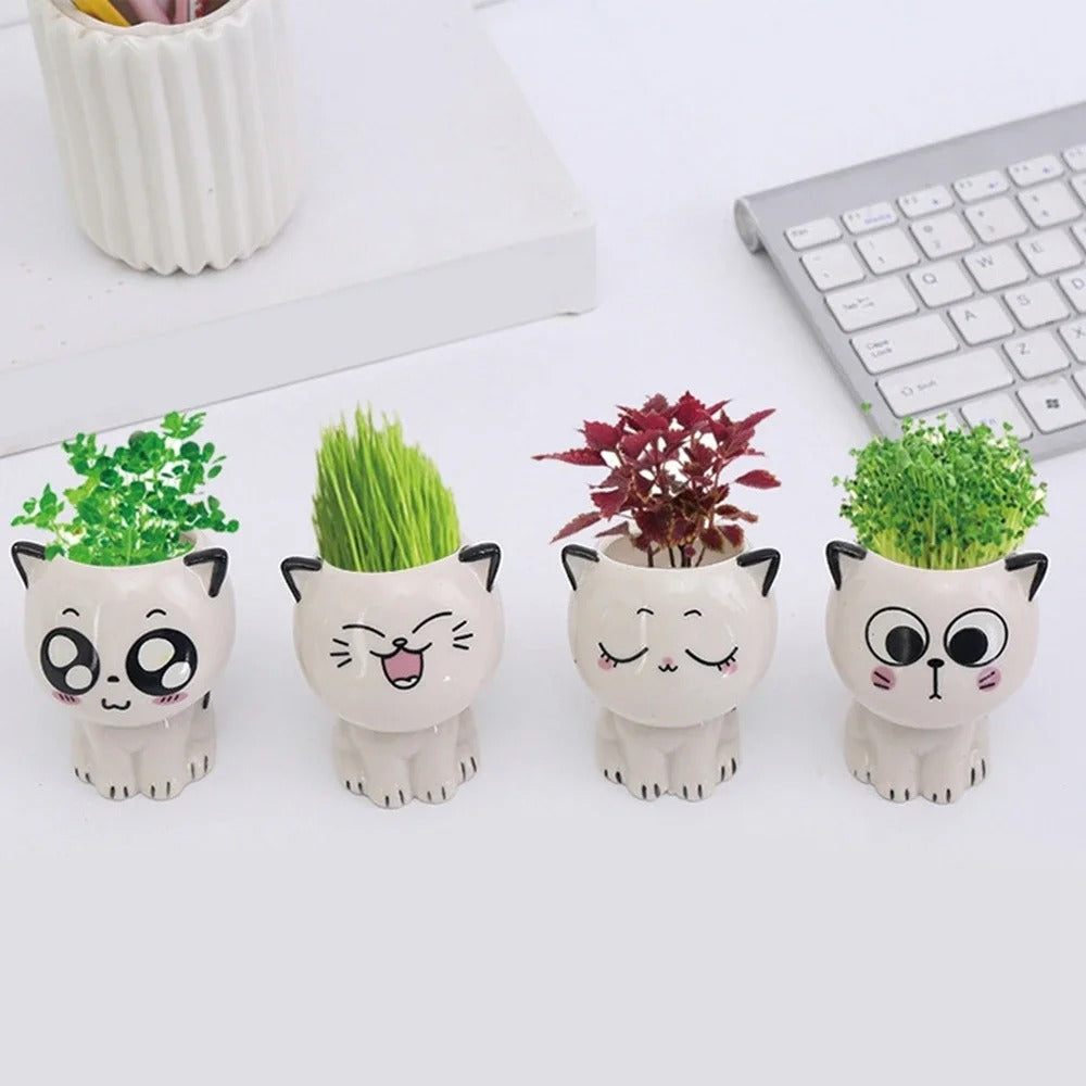 cache pot ceramique mini chat
