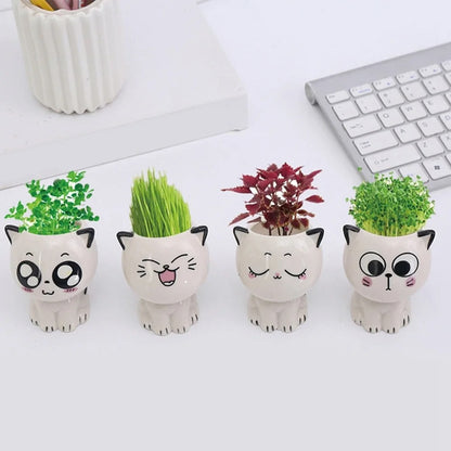 cache pot ceramique mini chat
