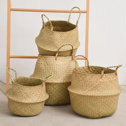 Cache pot en osier pliable