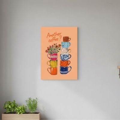 Decoration murale cuisine another coffee? orange