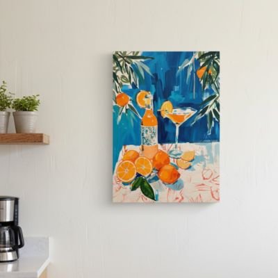 Decoration murale cuisine bleu orange
