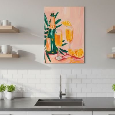 Decoration murale cuisine rosé orange