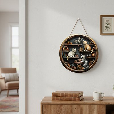 Décoration murale en bois sur un mur