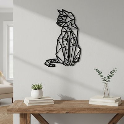 Décoration murale métal dans un couloir 