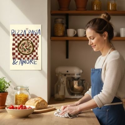 Decoration murale pour cuisine pizza pasta et amore