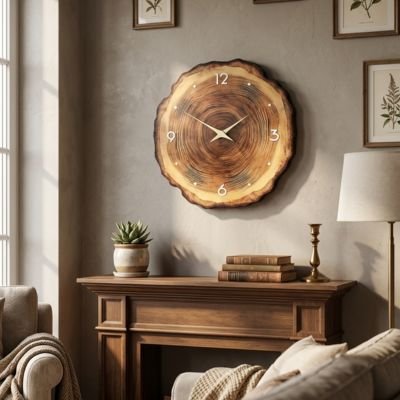 Horloge murale beau jeux d'ombre