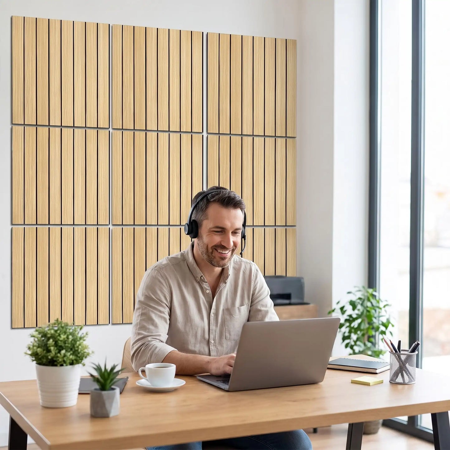 panneau bois decoratif mural dans le bureau