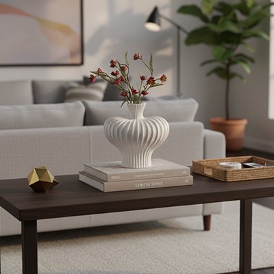 Vase blanc avec fleurs