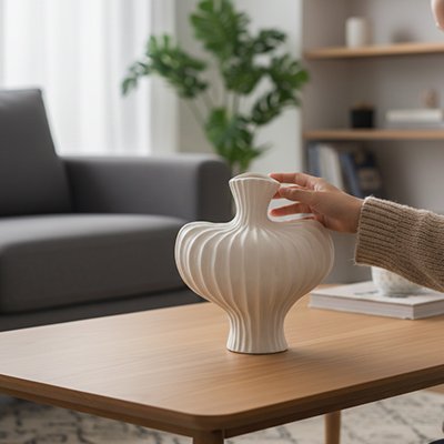 Vase blanc dans le salon