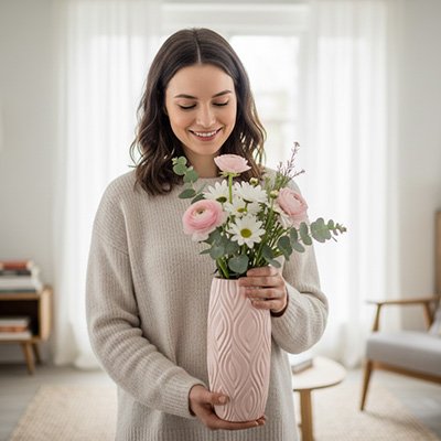 Vase femme tiens le vase