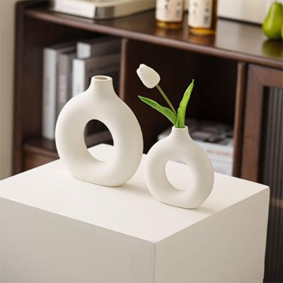 Vase rond blanc